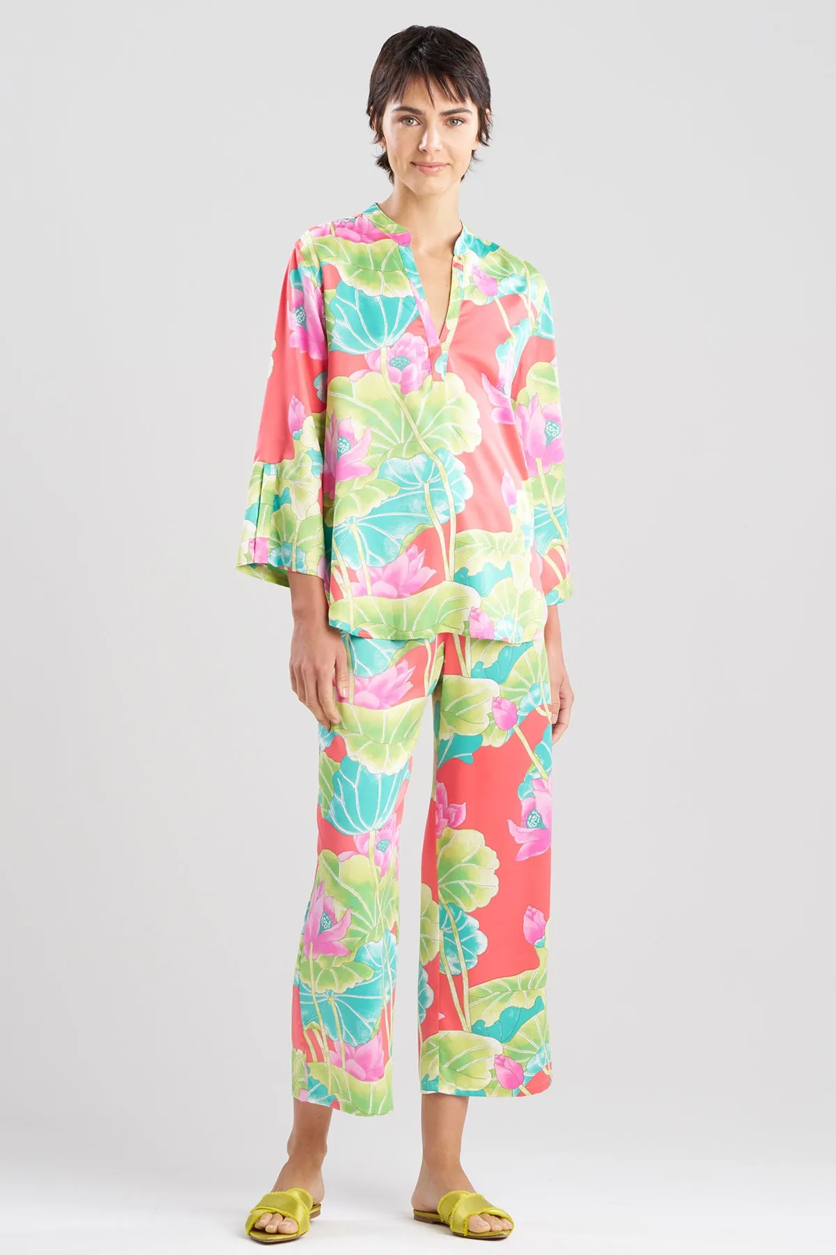 Ascendant Lotus Printed Satin Mandarin PJ Set sold by Natori product image thumbnail 3