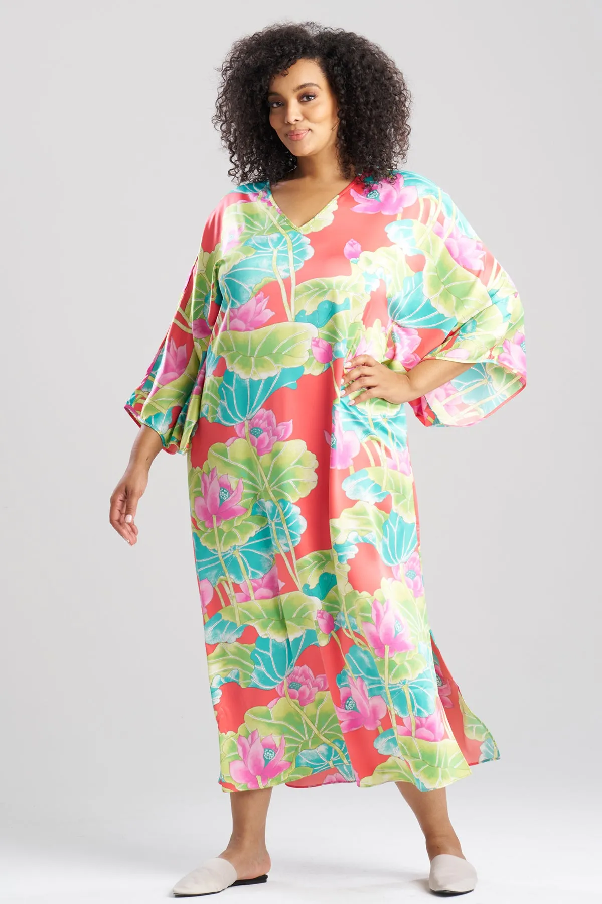 Ascendant Lotus Printed Satin Caftan sold by Natori product image thumbnail 3