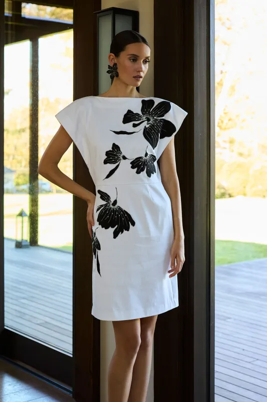 Cotton Chino Embroidered Mini Dress sold by Natori