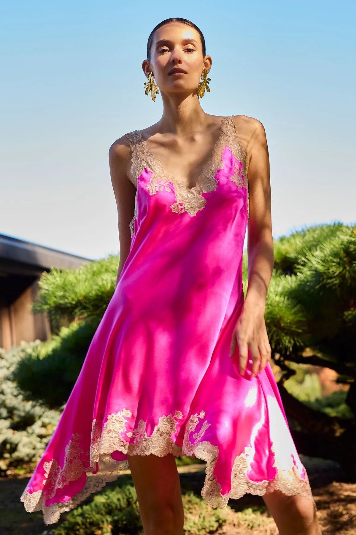 Lolita Lace V-Neck Silk Chemise sold by Natori