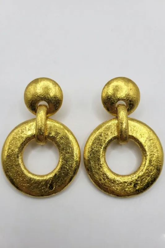 Acacia Wood Link Clip Earrings made by Natori