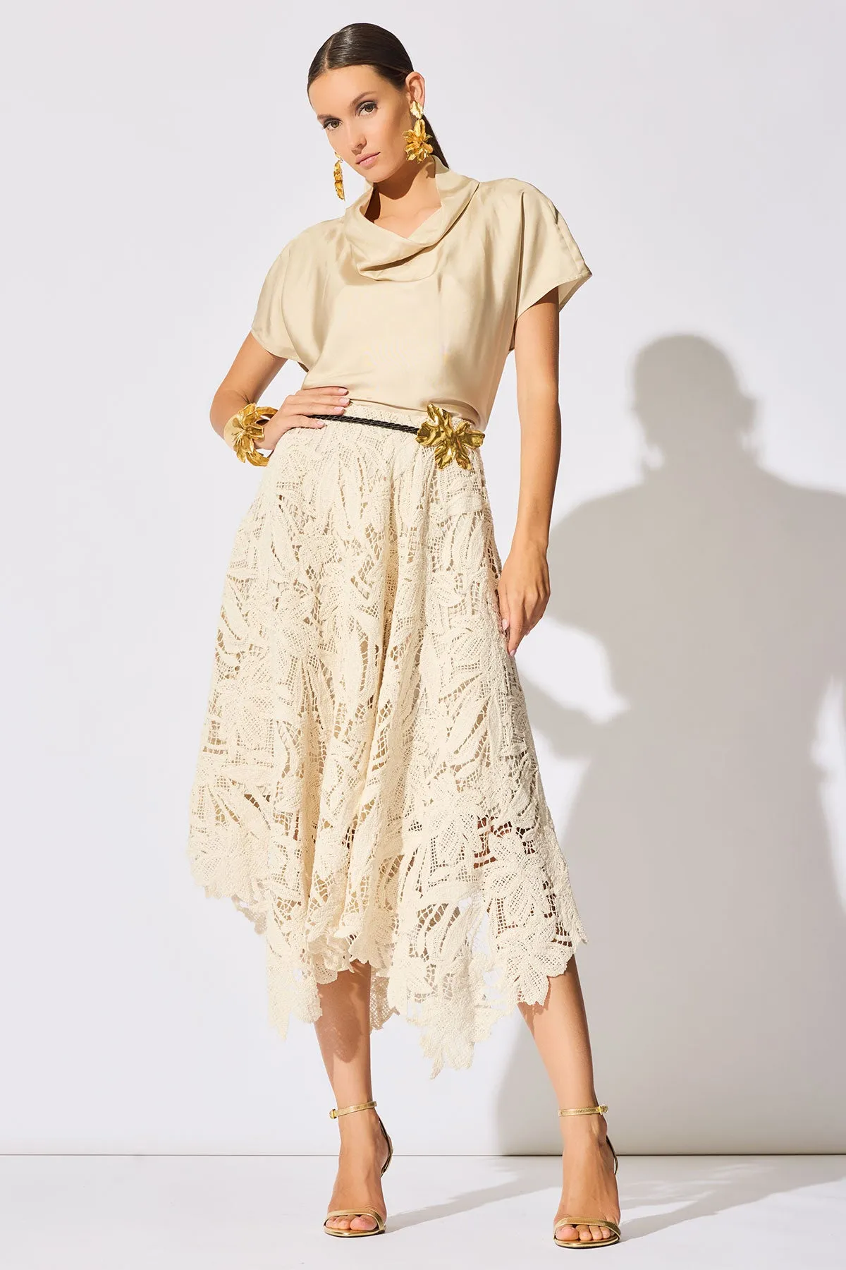 Solid Silk Twill Cowl Neck Top sold by Natori product image thumbnail 5