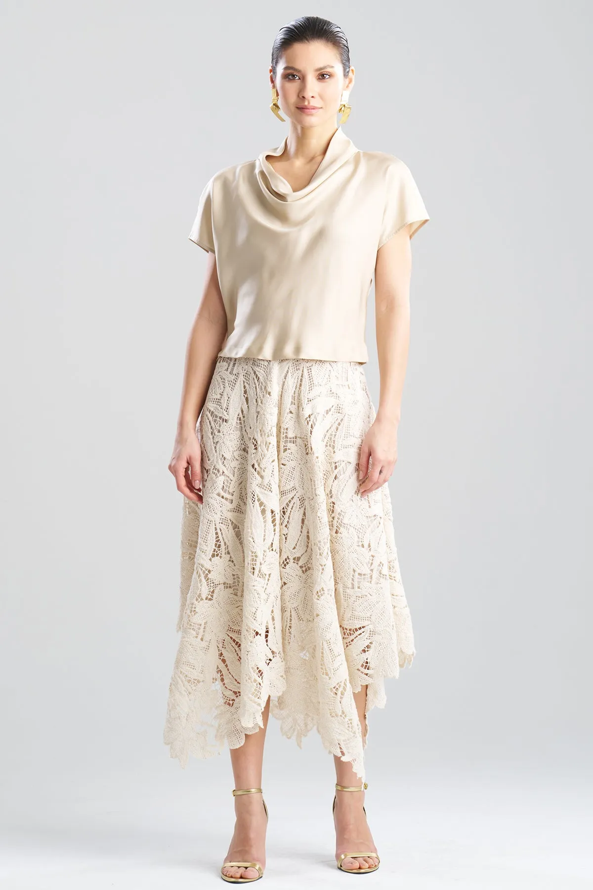 Solid Silk Twill Cowl Neck Top sold by Natori product image thumbnail 2