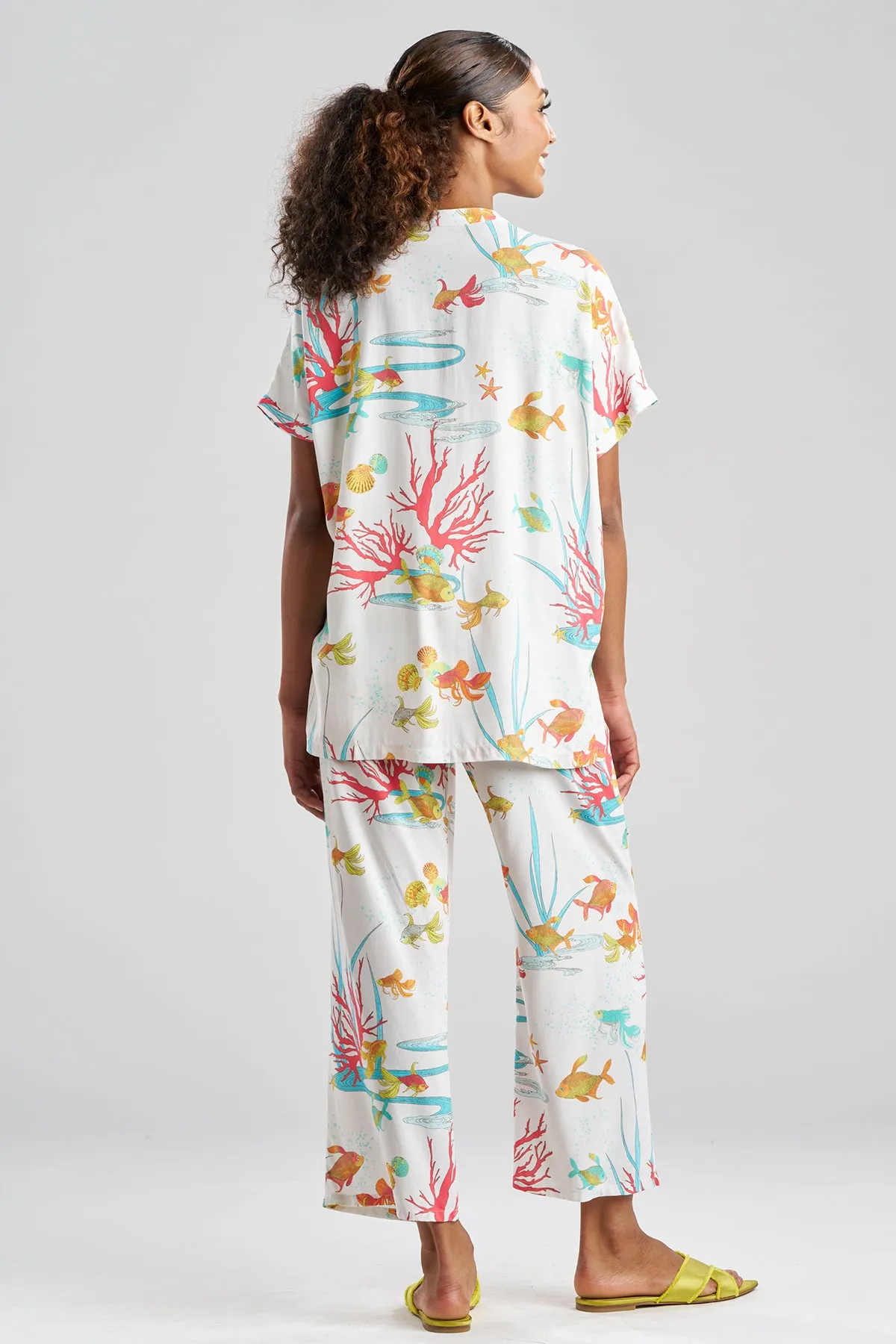 Ocean's Embrace Printed Challis Mandarin PJ Set sold by Natori product image thumbnail 2