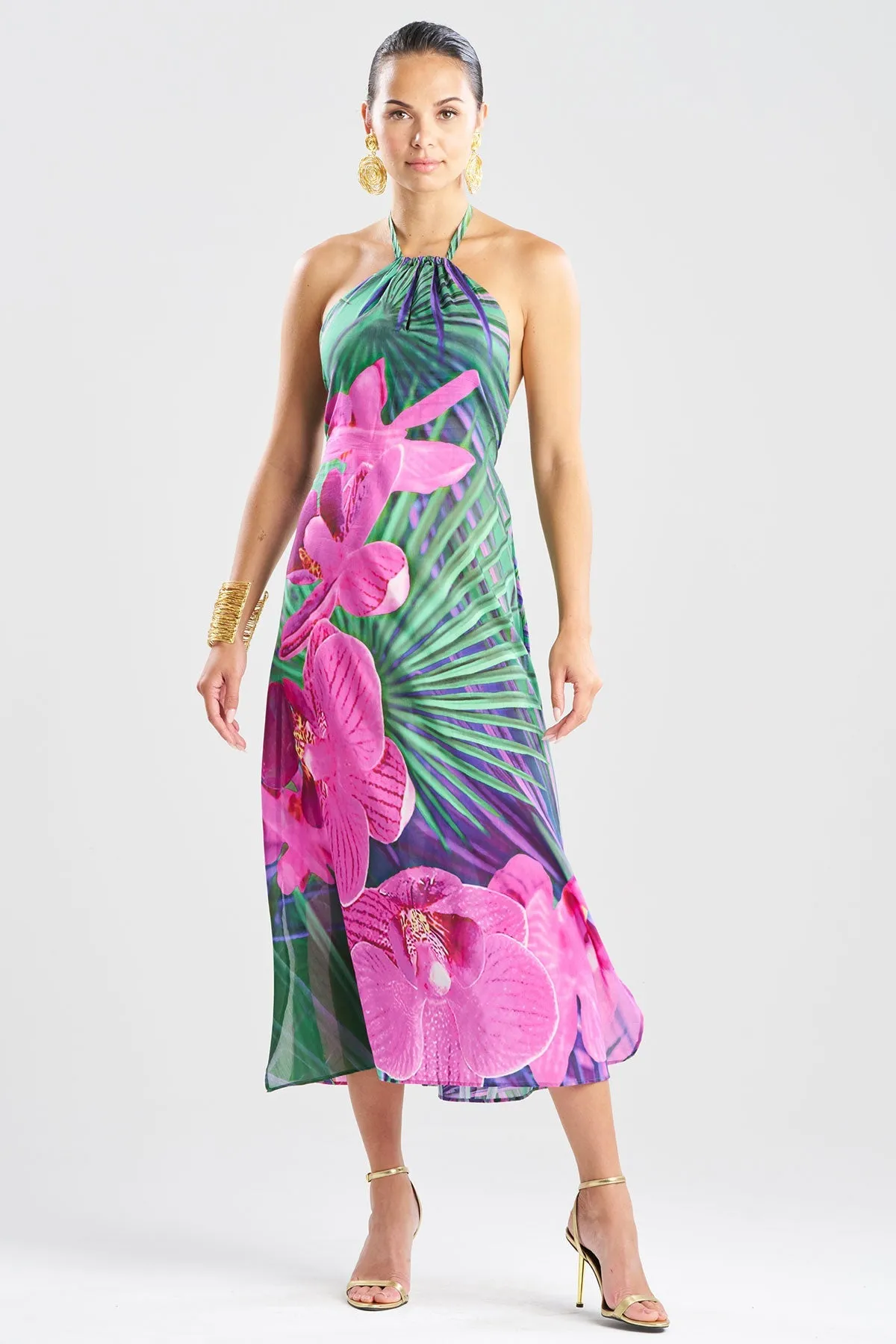 Orchid Silk Cotton Voile Halter Dress sold by Natori product image thumbnail 2