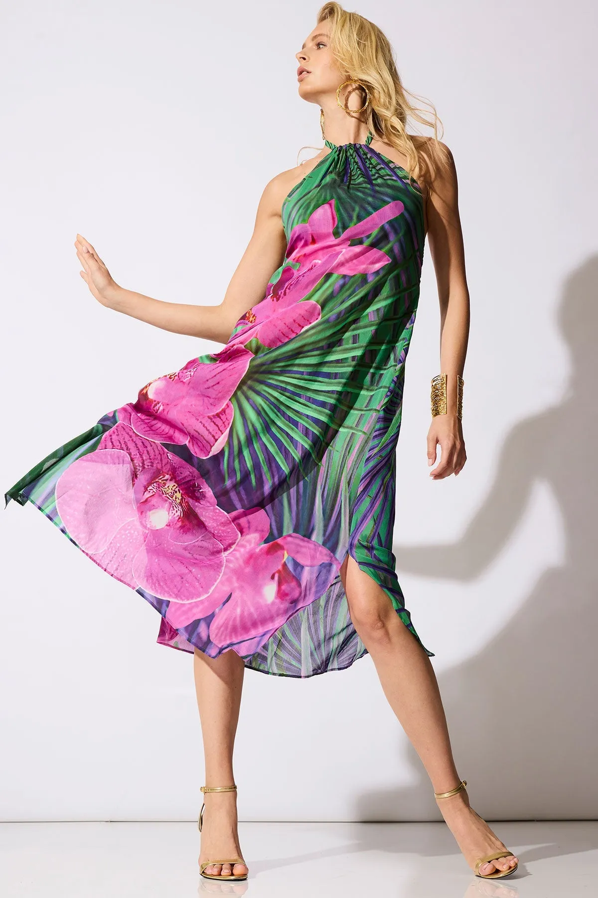 Orchid Silk Cotton Voile Halter Dress sold by Natori product image thumbnail 5