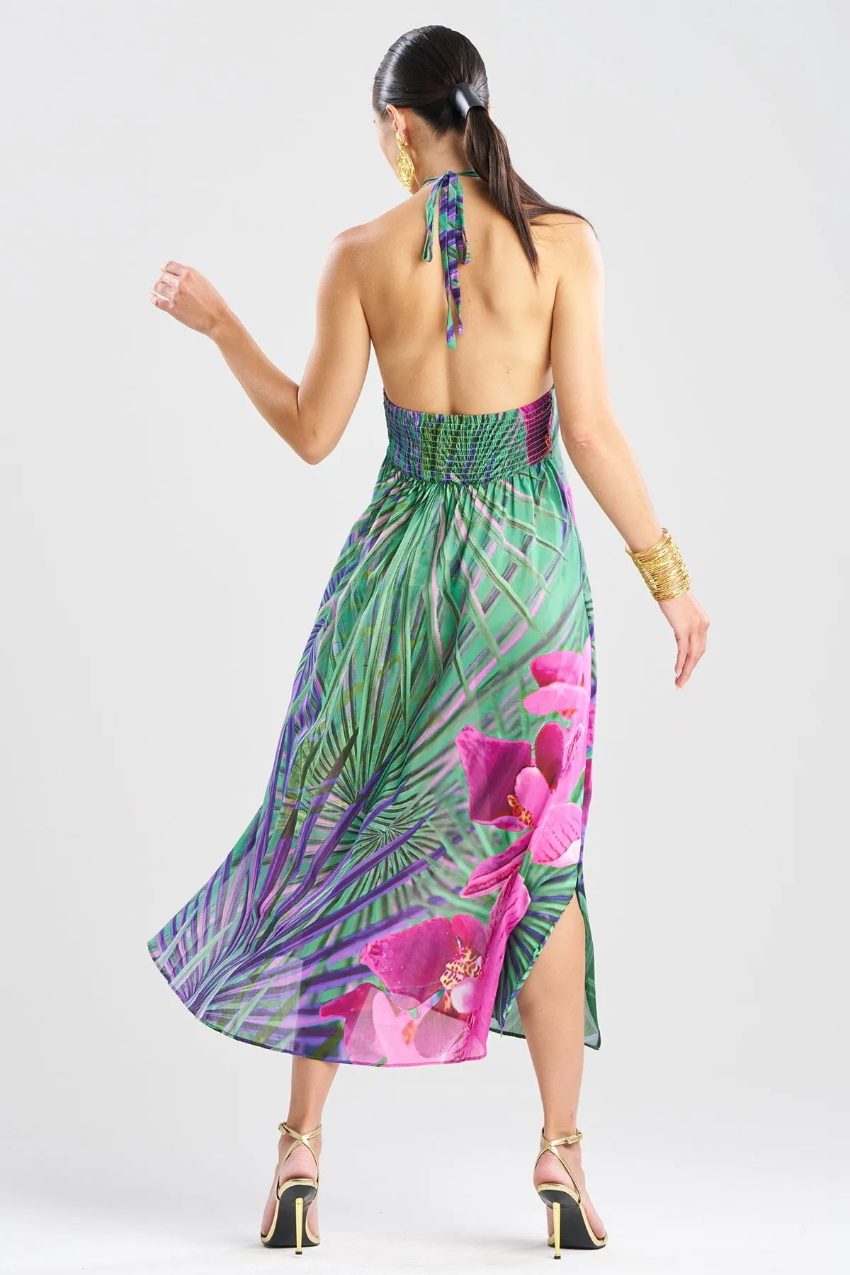 Orchid Silk Cotton Voile Halter Dress sold by Natori product image thumbnail 3
