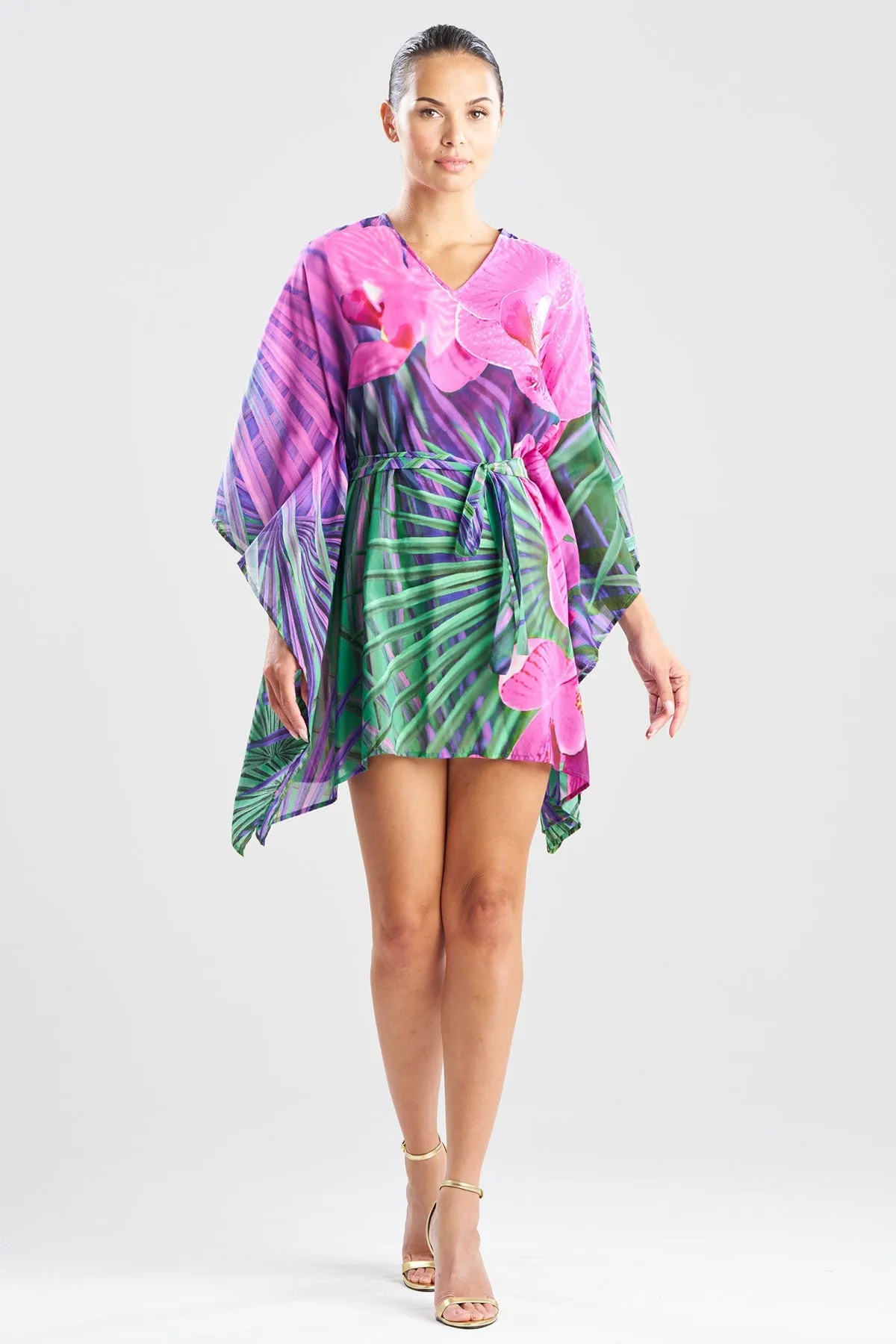Orchid Silk Cotton Voile Short Caftan sold by Natori product image thumbnail 2