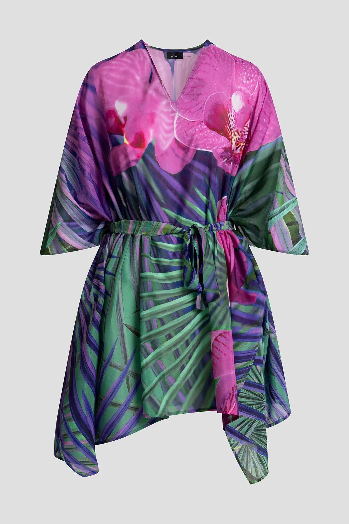 Orchid Silk Cotton Voile Short Caftan sold by Natori product image thumbnail 5