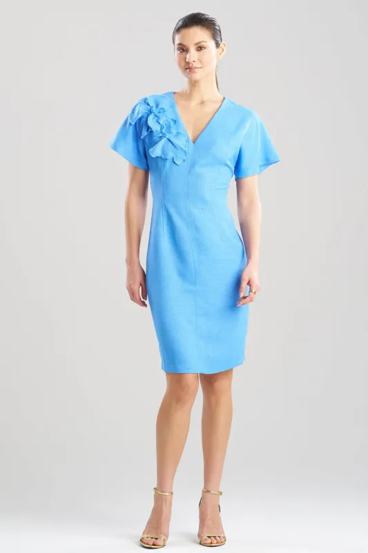 Basket Weave Embellished Dolman Sleeve Fitted Dress sold by Natori