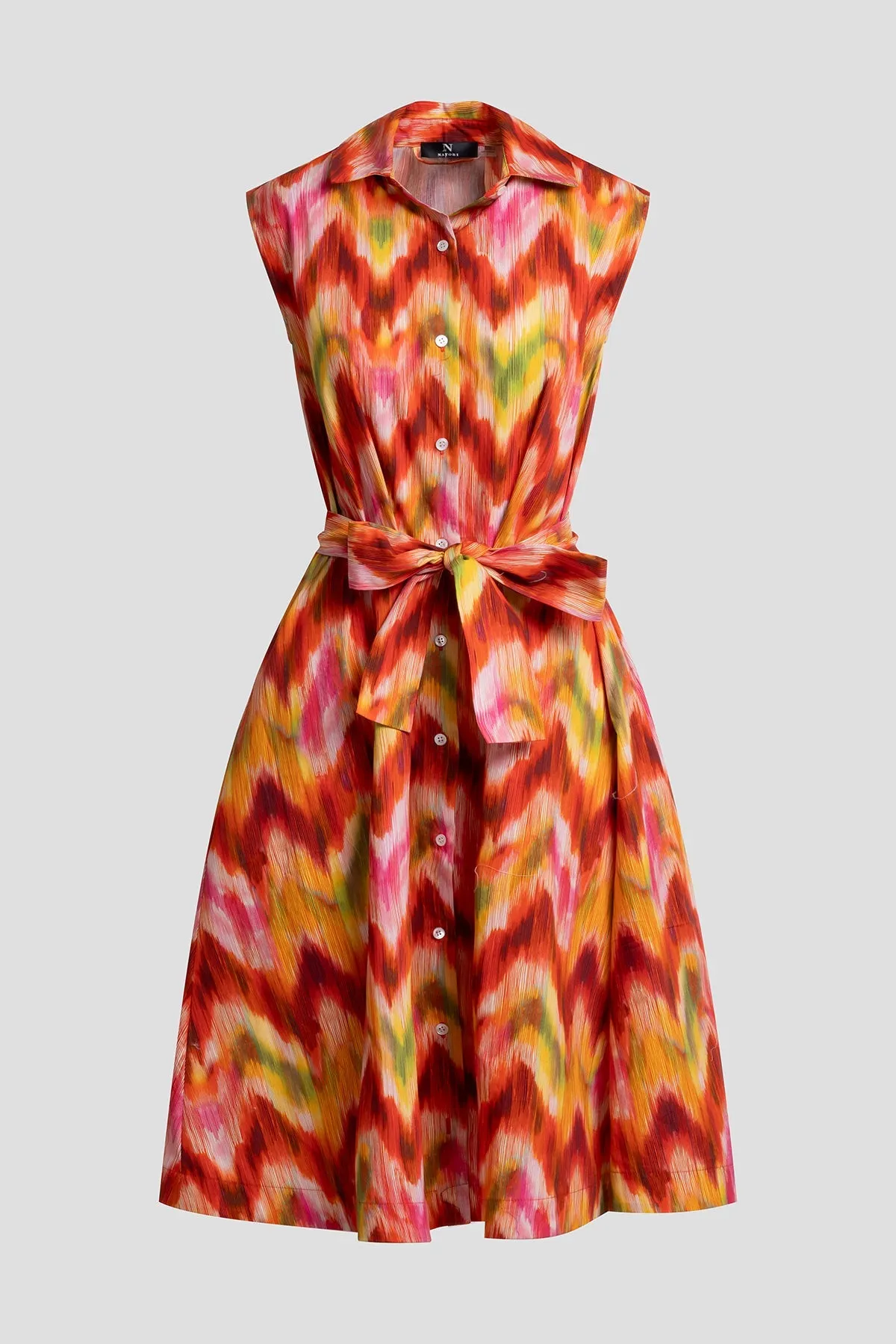 Sorel Ikat Cotton Poplin Sleeveless Shirtdress sold by Natori product image thumbnail 3