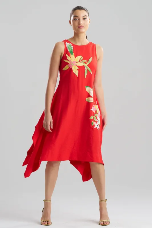 Solid Fluid Twill Embellished Handkerchief Dress sold by Natori