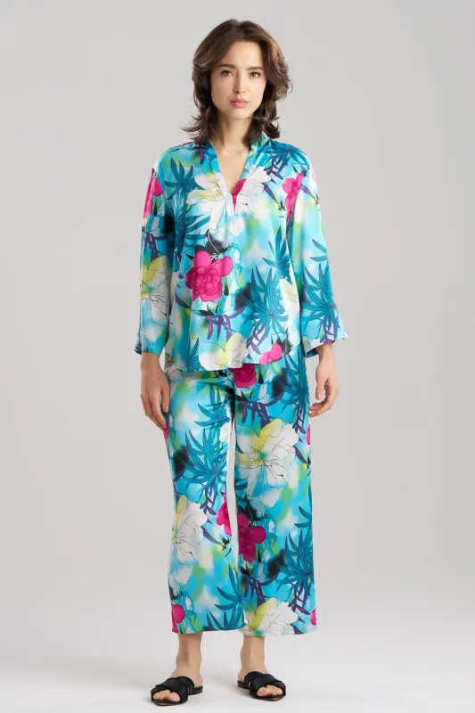 Viva Printed Satin Mandarin PJ Set made by Natori