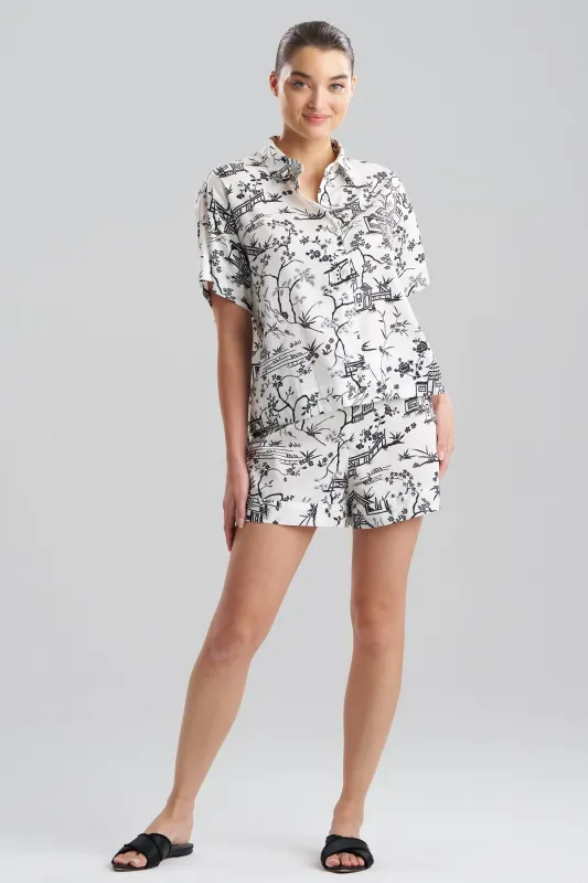 Toile Cotton Sateen Shorts PJ Set made by Natori