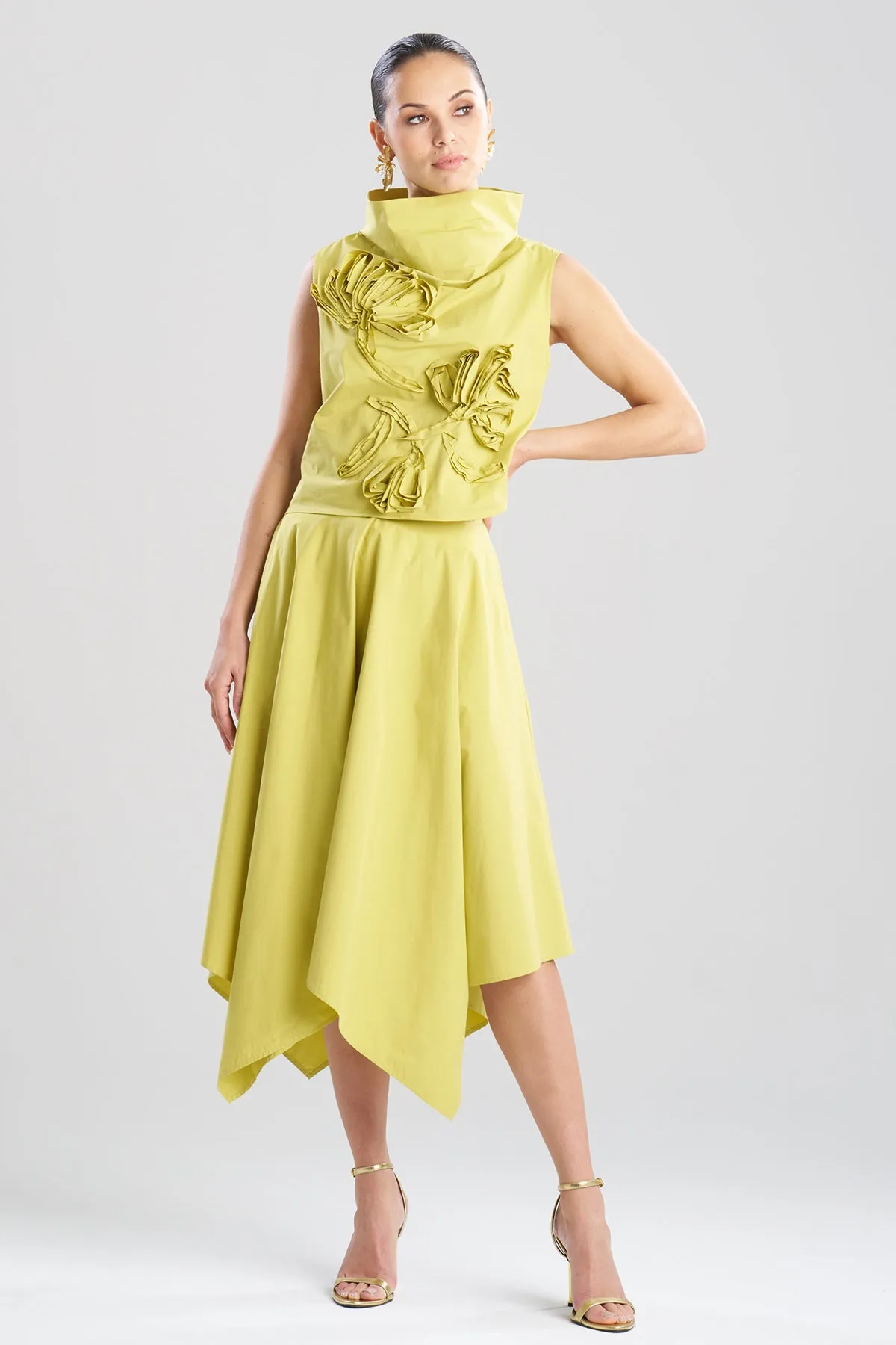 Tech Cotton Taffeta Embroidered Funnel Neck Top sold by Natori product image thumbnail 2