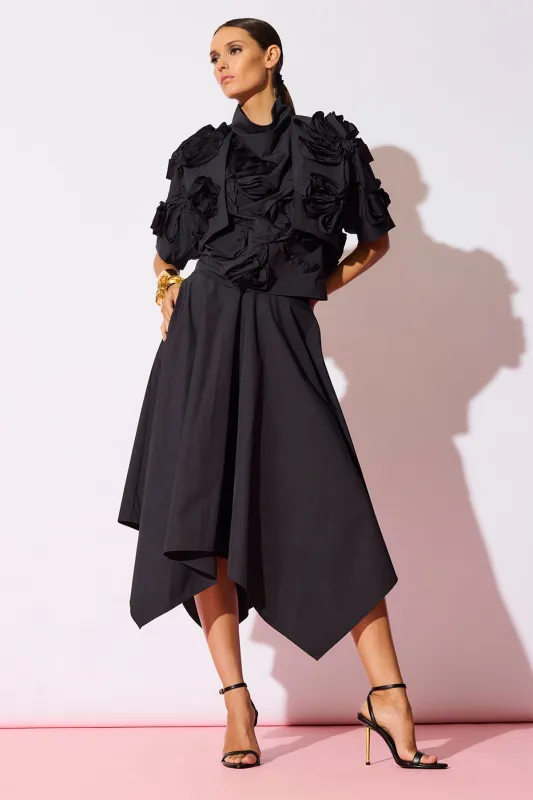 Tech Cotton Taffeta Handkerchief Hem Skirt sold by Natori