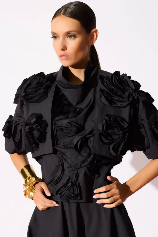 Tech Cotton Taffeta 3D Embroidered Bolero sold by Natori