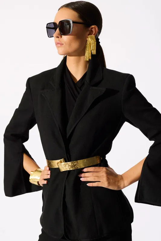 Stretch Basketweave Cotton Slit Cuffed Jacket made by Natori