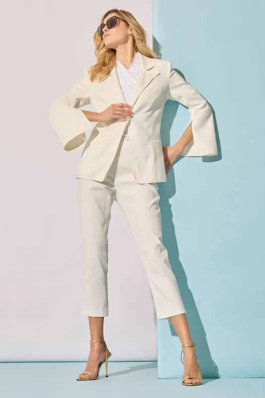 Stretch Basketweave Cotton Capri Pants made by Natori