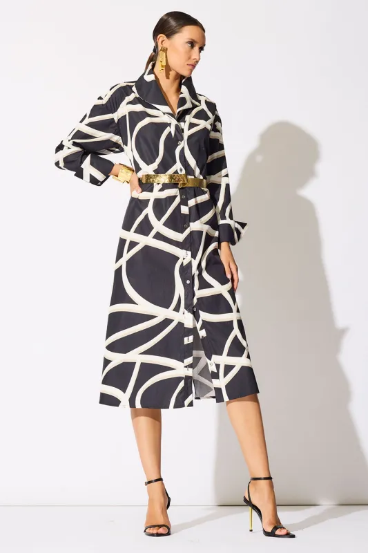 Spiral Cotton Taffeta Oversized Button Down Shirtdress sold by Natori