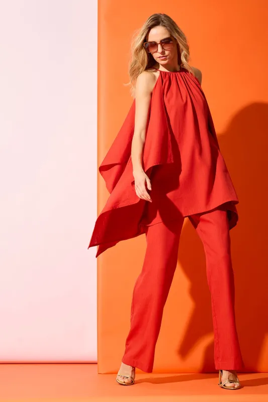 Solid Linen Handkerchief Hem Tunic sold by Natori