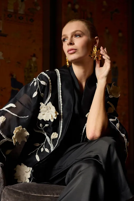 Couture Silk Organza Embellished Jacket made by Natori