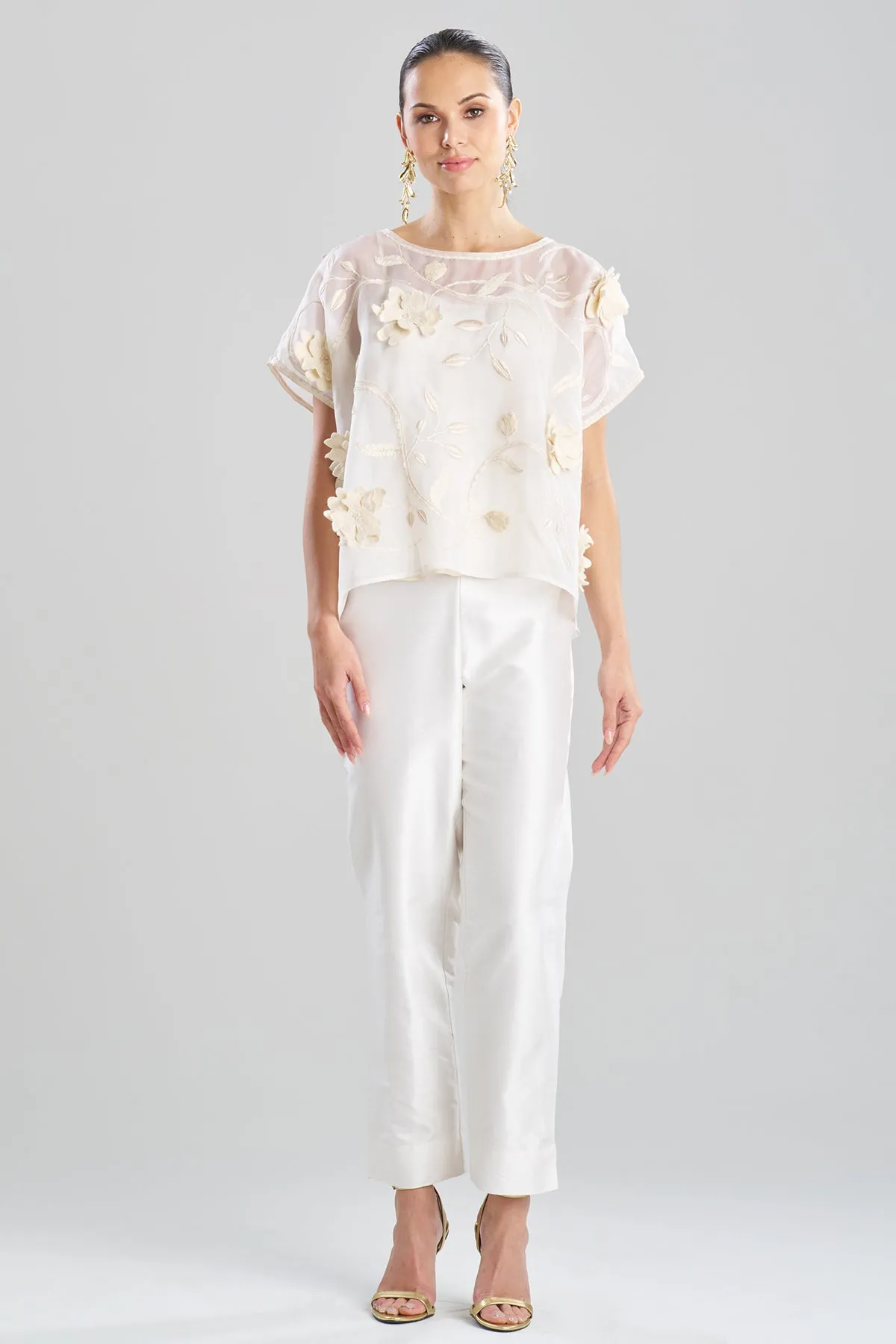 Couture Silk Organza Embellished Top sold by Natori