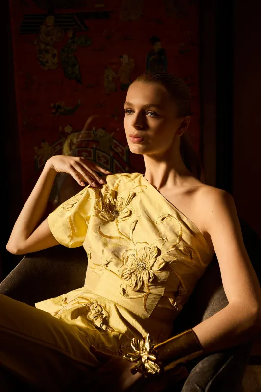 Couture Silk Dupioni Embellished Top sold by Natori