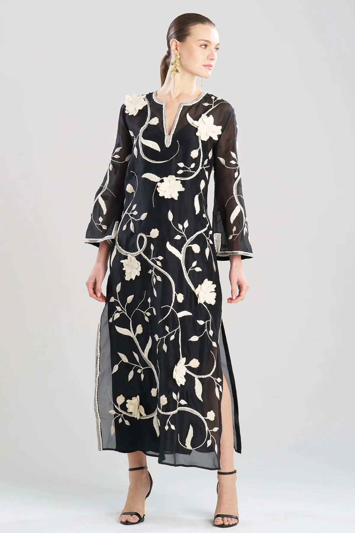 Couture Silk Organza Embellished Caftan sold by Natori product image thumbnail 2