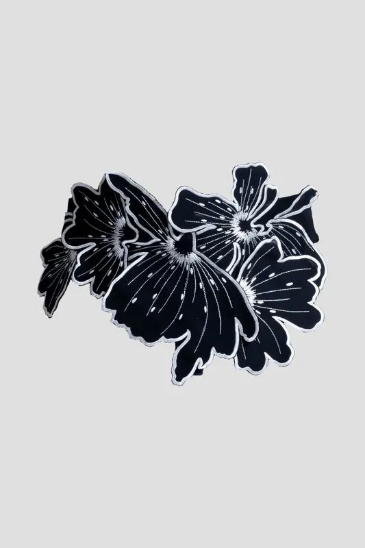 Cotton Chino Embroidered Floral Obi Belt made by Natori