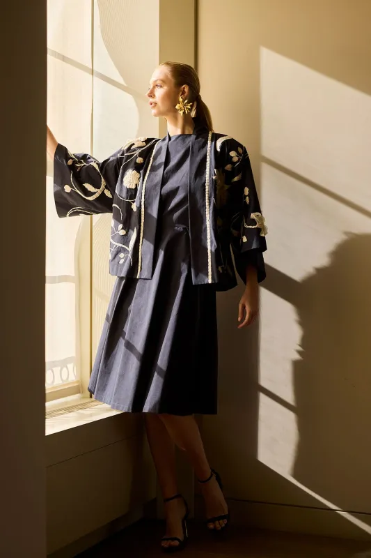 Couture Tech Cotton Taffeta Embellished Jacket made by Natori