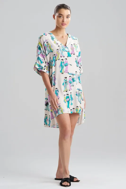 Geisha Challis V-Neck Sleepshirt made by Natori