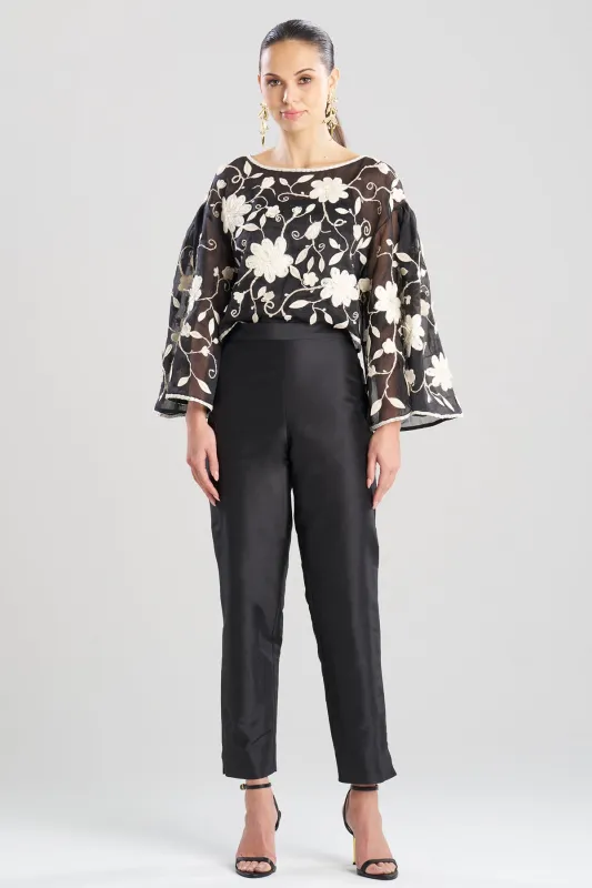 Couture Silk Dupioni Tapered Pants made by Natori