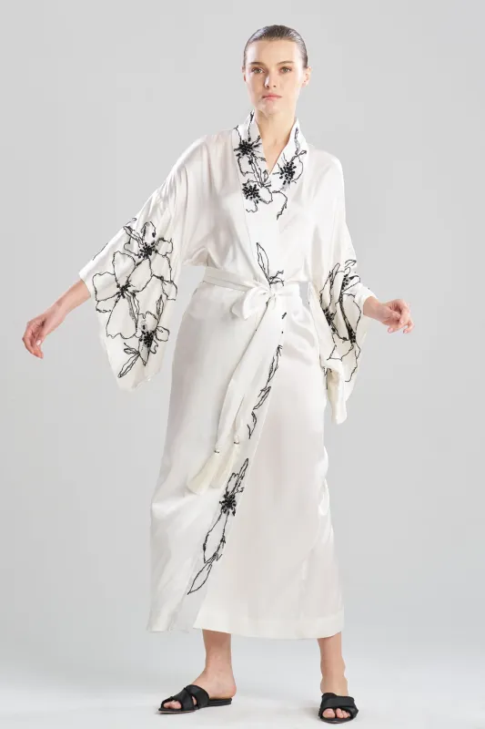 Couture Yumi Embroidered Silk Robe made by Natori