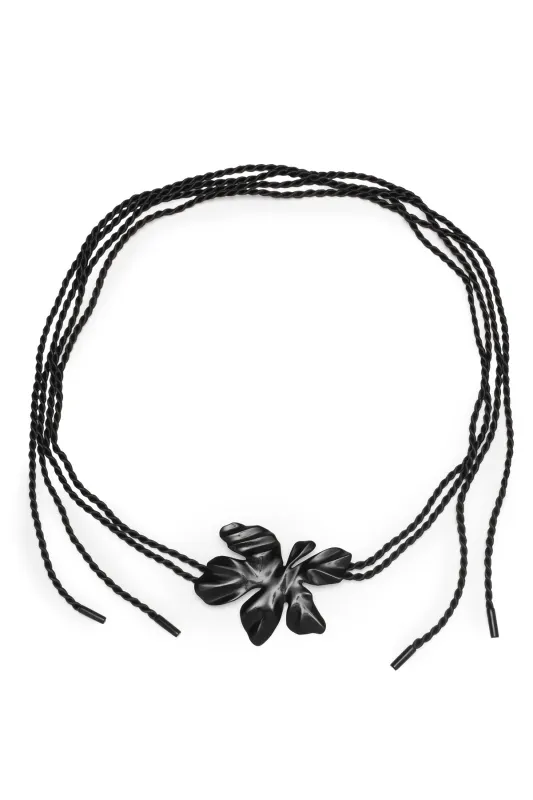 Peony Buffalo Horn Pendant Rope Belt made by Natori