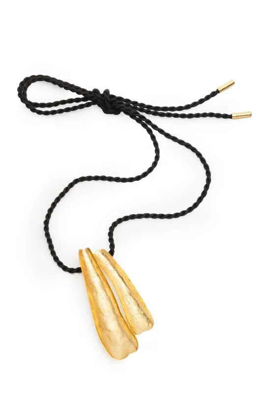 Aurea Gold Plated Pendant Rope Necklace sold by Natori