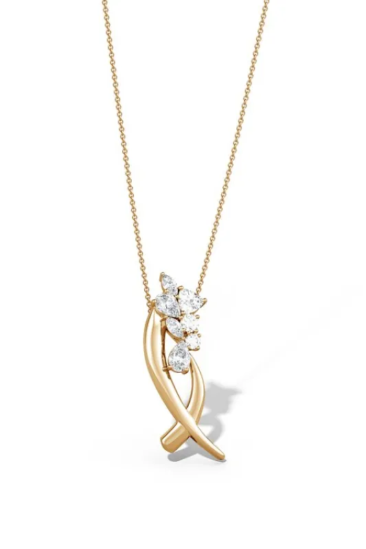 Sumi Stroke Cascading Diamond Slider Pendant Necklace made by Natori