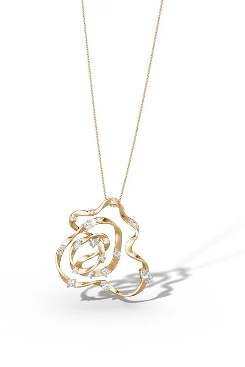 Sakura Dispersed Diamond Pendant Necklace sold by Natori
