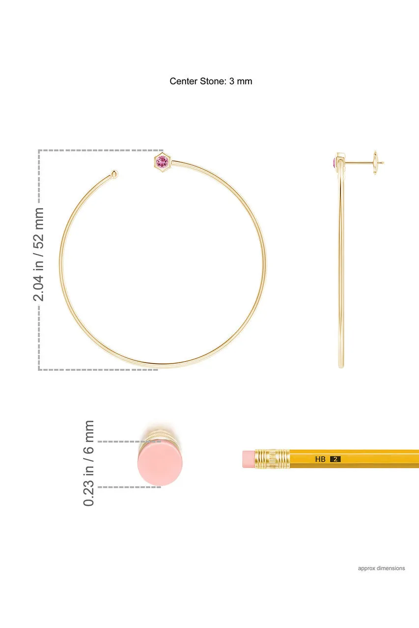 Indochine Giant Gemstone Open Hoops sold by Natori product image thumbnail 3