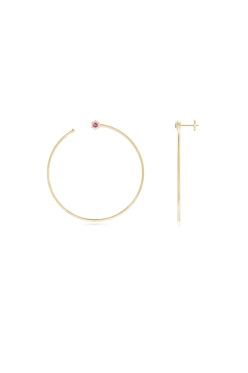 Indochine Giant Gemstone Open Hoops sold by Natori