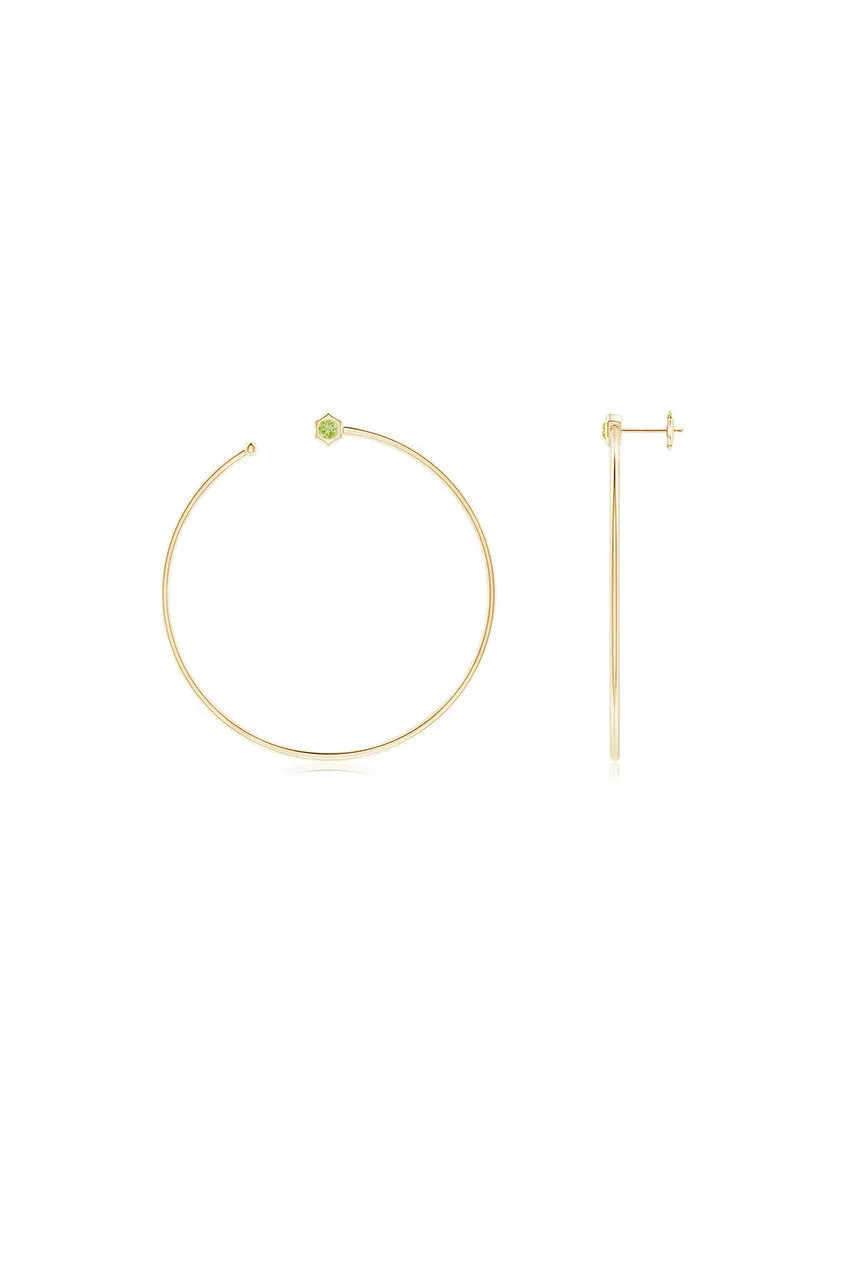 Indochine Giant Gemstone Open Hoops sold by Natori