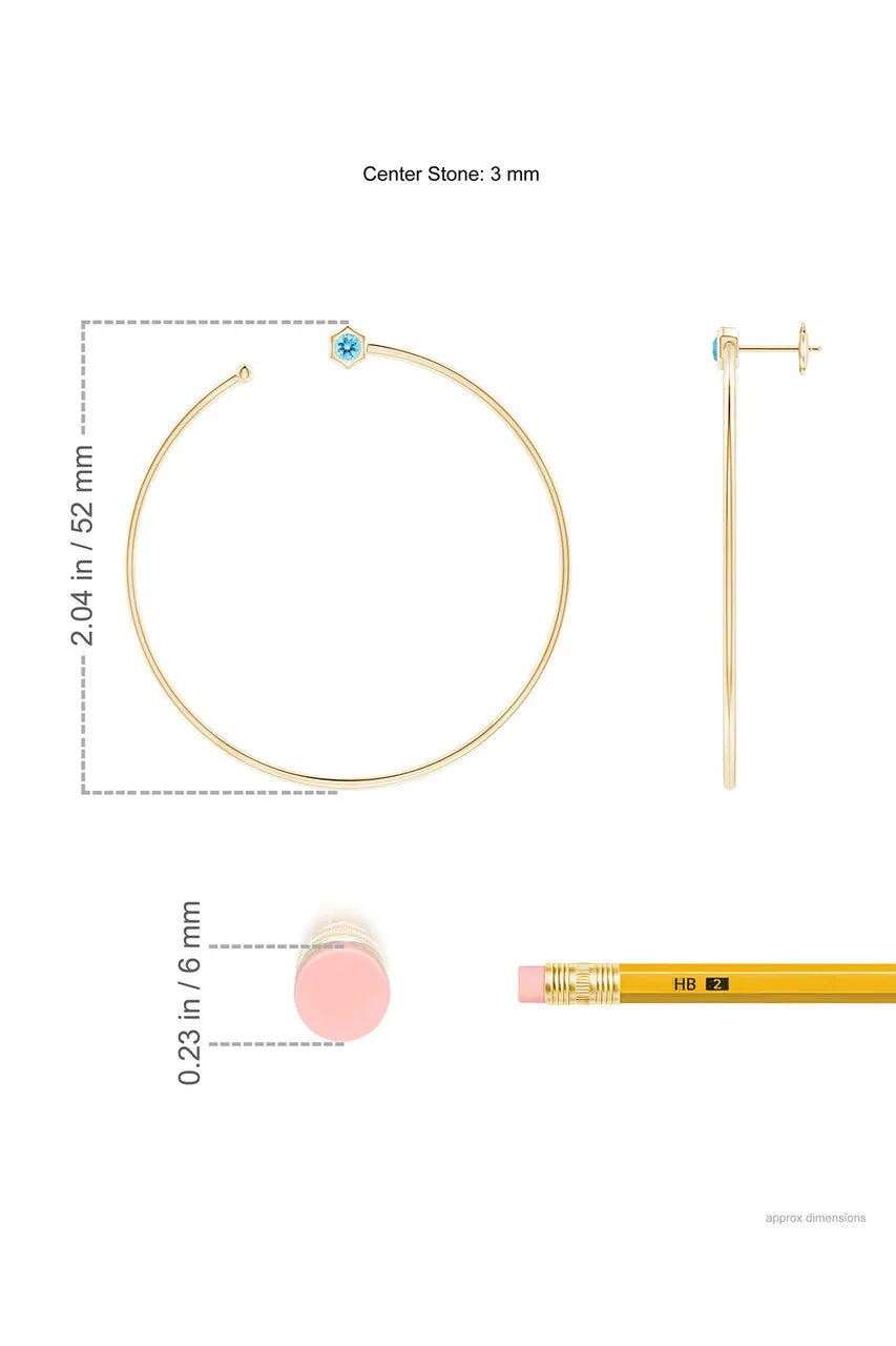 Indochine Giant Gemstone Open Hoops sold by Natori product image thumbnail 3