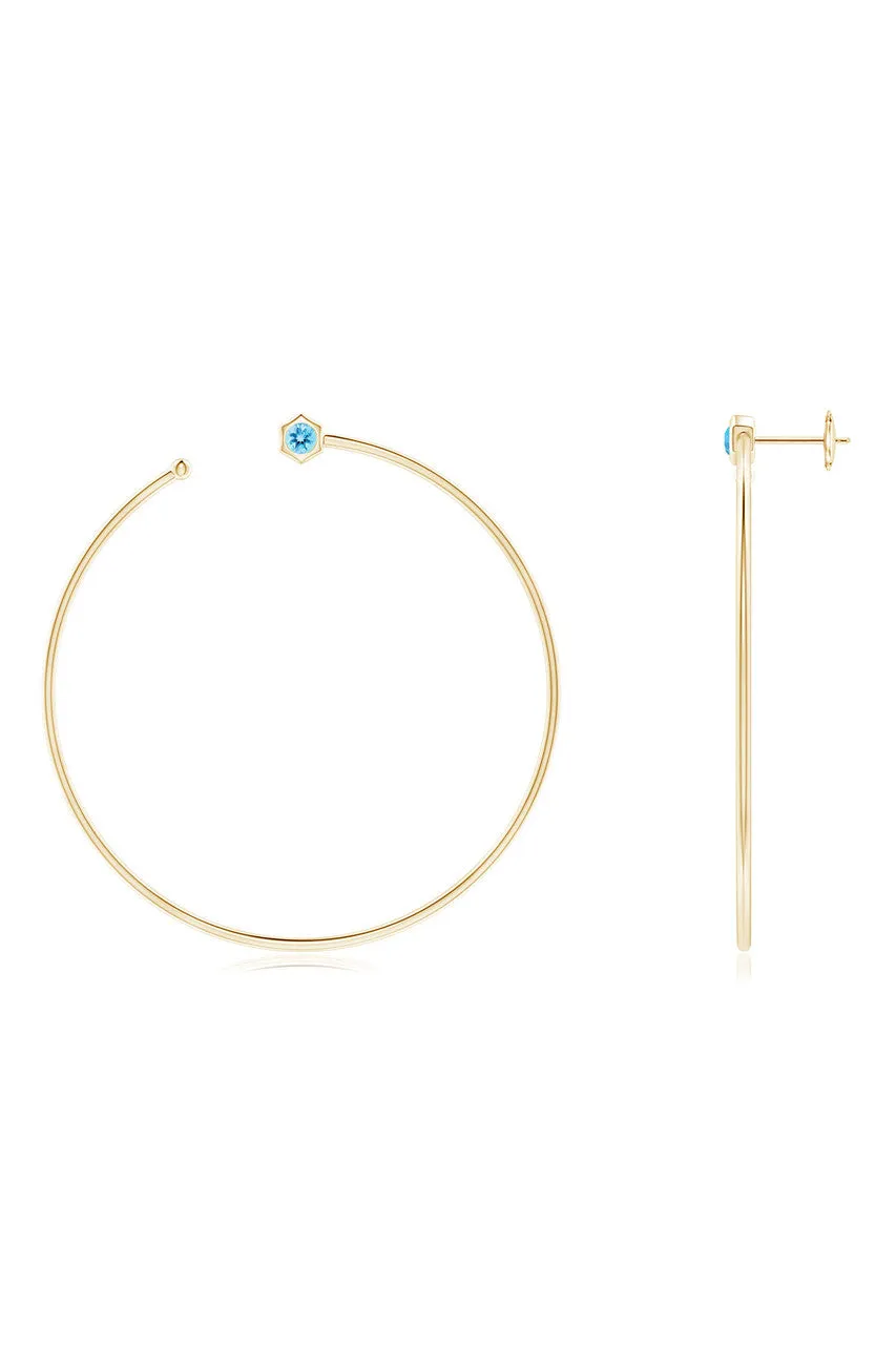 Indochine Giant Gemstone Open Hoops sold by Natori