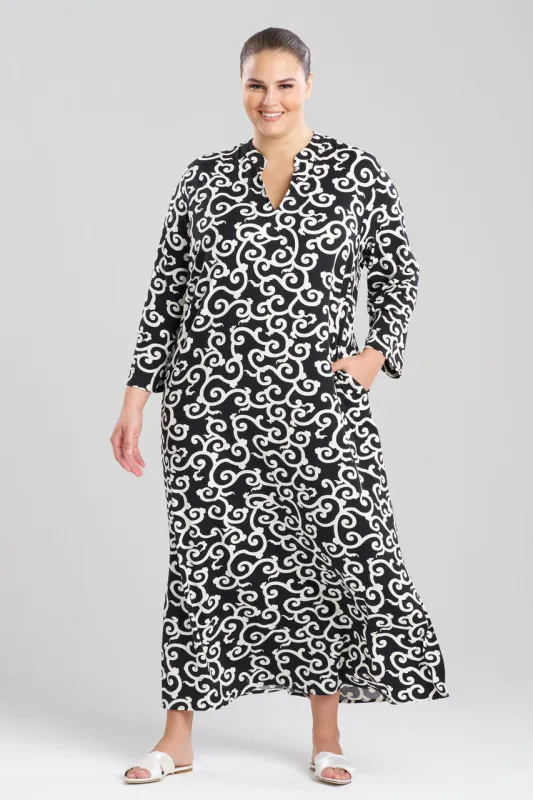 Ottoman Scroll Mandarin Caftan sold by Natori