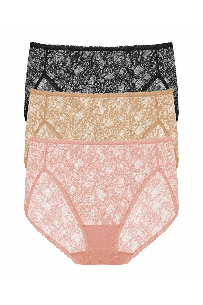 Bliss Allure One-Size Lace French Cut Brief 3-Pack sold by Natori product image thumbnail 2