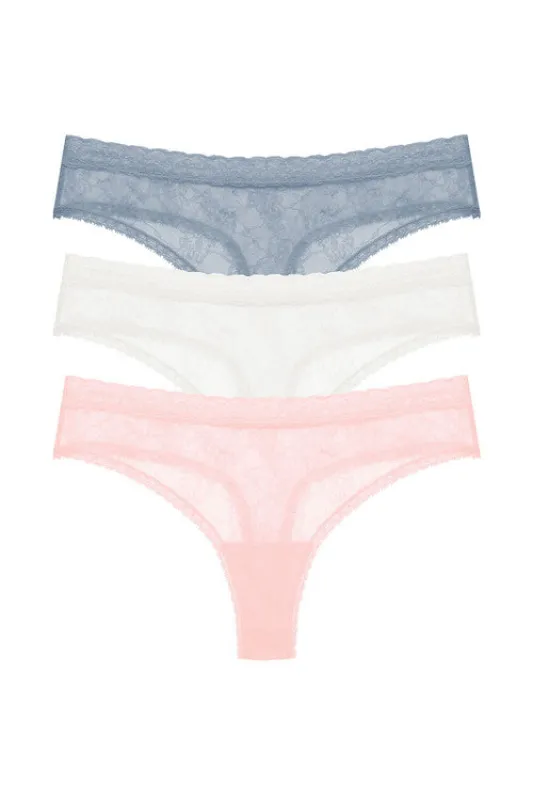 Bliss Allure One-Size Lace Thong 3-Pack sold by Natori