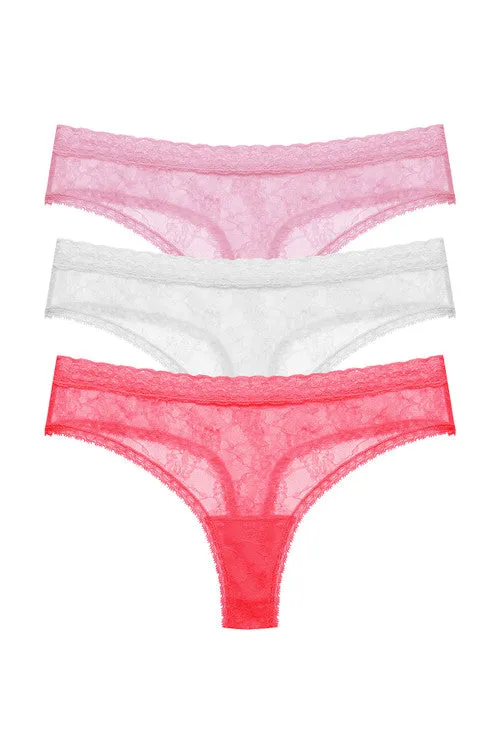 Bliss Allure One-Size Lace Thong 3-Pack sold by Natori