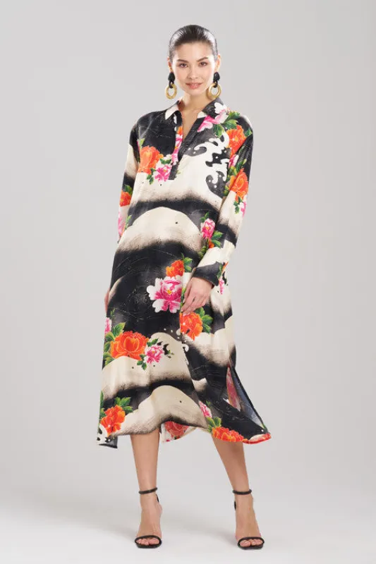 Mayumi Cotton Silk Oversized Half Placket Shirtdress sold by Natori