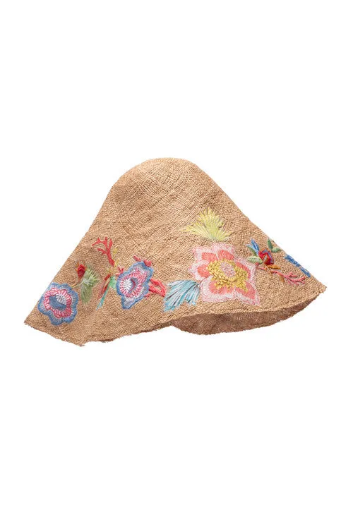 Amanpulo Embroidered Raffia Hat sold by Natori