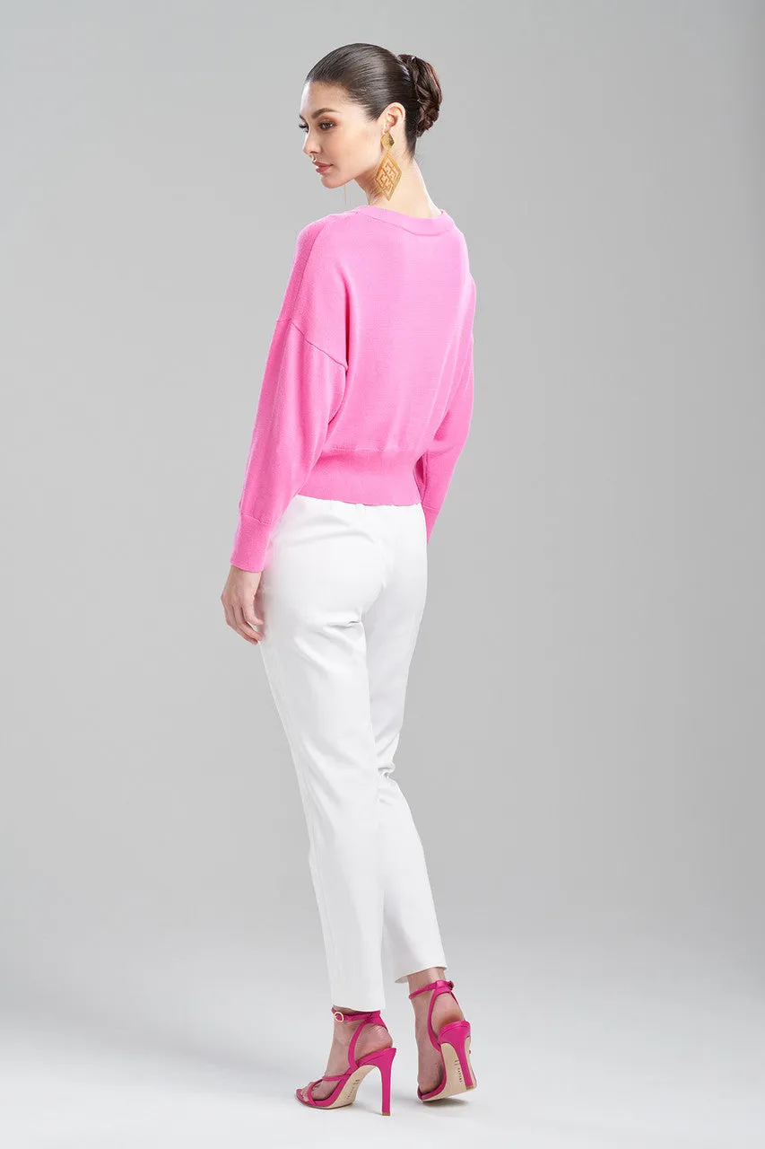 Beijing Textured Knit Crewneck Cropped Sweater sold by Natori product image thumbnail 2